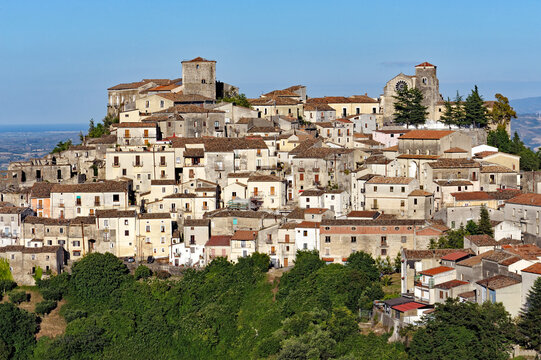 View of the village of Altomonte, District of Cosenza, Calabria, Italy, Europe