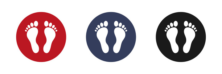 Fototapeta na wymiar Set of web icons for feet flat design red, blue, black