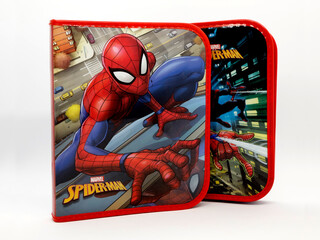 Naklejka premium Spider-Man. Spider man. Toy. The Amazing Spider-Man. Comic. Movies. Peter parker. Superheroe. Super heroe. School pencil case for children. School supplies.