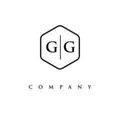 initial GG logo design vector