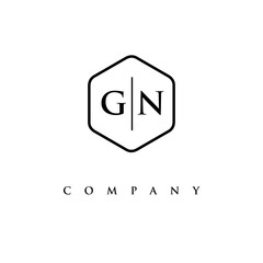 initial GN logo design vector