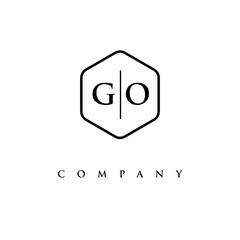 initial GO logo design vector