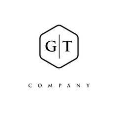 initial GT logo design vector