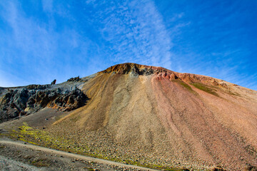 Coloured mountains landscape in Landmannalaugar, Fjallabak Nature Reserve, Iceland, Europe