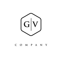 initial GV logo design vector