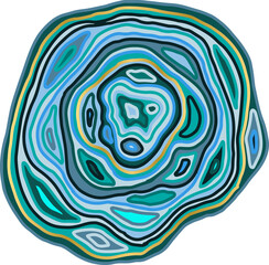 Marble blue wave pattern. Agate slice imitation. Vector illustration.