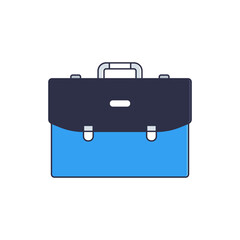 Business suitcase icon, briefcase bag for document. Business money and finance vector icons. Stroke and fill. White background. Part of set