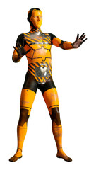 3D Rendering Male Robot on White
