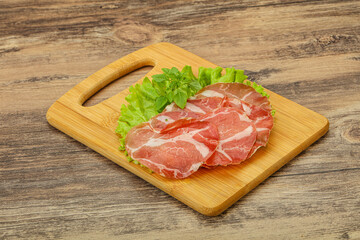 Smoked pork neck slices snack