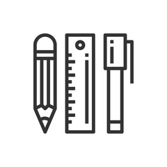 Stationery Line Icon Vector Illustration