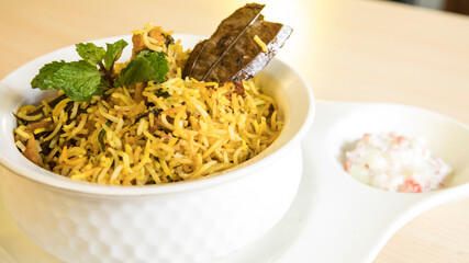 Indian chicken biriyani rice