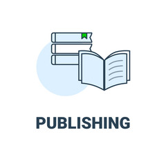 Publishing business icon. Simple vector illustration of books. Can be used as a logo or icon for a website.