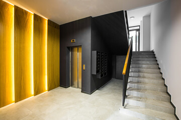 Interior of the corridor hall, apartment building