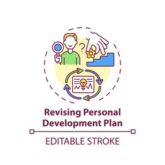 Revising personal development plan concept icon. Achieve success. Self improvement, improving yourself idea thin line illustration. Vector isolated outline RGB color drawing. Editable stroke