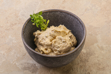 Vegan food - hummus with olive oil