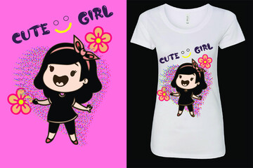 t shirt design with cartoon girls