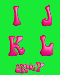 Psychedelic Alpahabet - 3D illustration