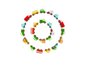 colored cars. children's vector background 