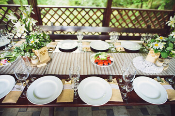 rustic decoration of festive table