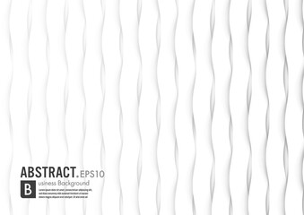 White paper stripes wavy shaped, abstract business background - eps 10 format