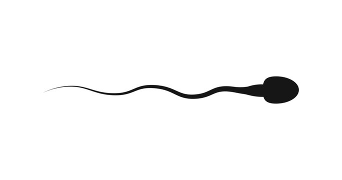 Sperm vector icon, Vector background sperm that runs towards the egg, Competition concept.