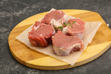 Raw pork tenderloin for cooking