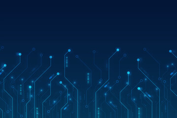 Electronic circuit board close up. Motherboard digital chip. High-tech technology background