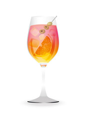 aperol spritz cocktail isolated on a white background vector illustration