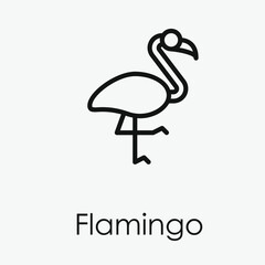 Flamingo vector icon.  Editable stroke. Linear style sign for use on web design and mobile apps, logo. Symbol illustration. Pixel vector graphics - Vector