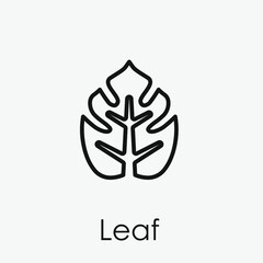 Leaf vector icon.  Editable stroke. Linear style sign for use on web design and mobile apps, logo. Symbol illustration. Pixel vector graphics - Vector