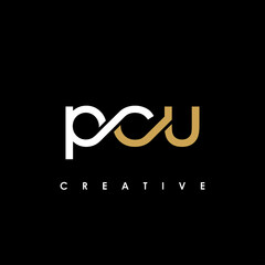 PCU Letter Initial Logo Design Template Vector Illustration