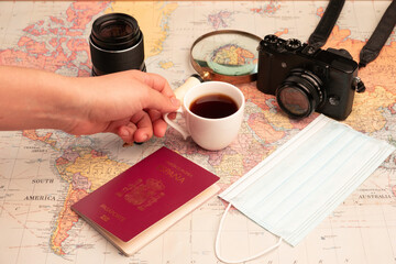 planning your holidays and drinking coffee
