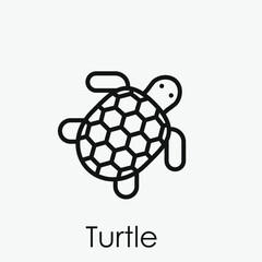 Turtle vector icon.  Editable stroke. Linear style sign for use on web design and mobile apps, logo. Symbol illustration. Pixel vector graphics - Vector