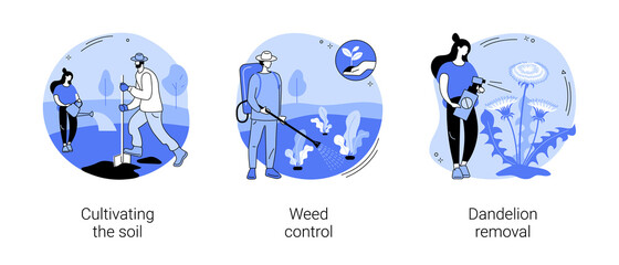 Garden protection abstract concept vector illustrations.