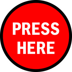 Press here button sign. Signs and symbols.
