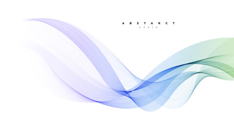 Wave vector element with abstract blue and green gradient lines for website, banner and brochure, Curve flow motion illustration, Vector lines, Modern background design.
