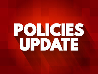 Policies Update text quote, concept background