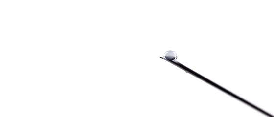 Medical syringe with a needle and vaccine against corona virus.