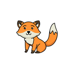 Cute little baby fox mascot logo design illustration