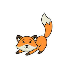 Cute little baby fox mascot logo design illustration