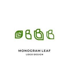 B letter logo design and leaves on white background.
EPS10, Vector.