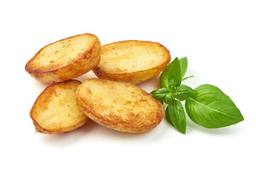 Baked potatoes, isolated on white background