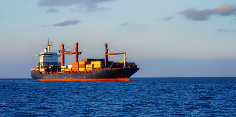 Batumi, Tbilisi - February 18, 2021: A large dry cargo ship calls at the port