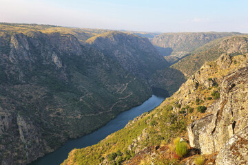 Fototapeta na wymiar Pena del Aguila viewpoint in Douro International Nature Park, Spain