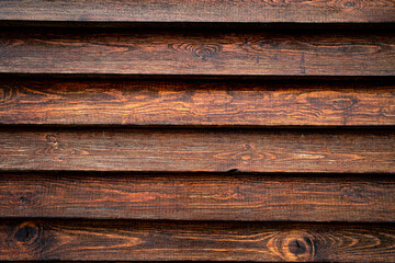 Wooden surface, texture of natural brown wood, handmade fence.