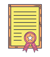 yellow certificate icon