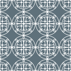Fototapeta premium Vector seamless pattern: round graphic element in classic style