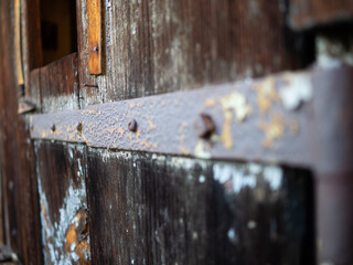 old rusty door hinge
