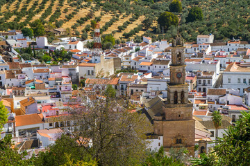 Fototapeta premium Panoramica, Paisaje o Vista en el pueblo de Constantina, Sevilla, Andalucia, España