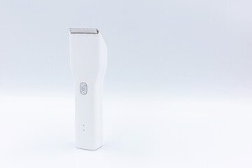 White Cordless hair clipper isolated on white background